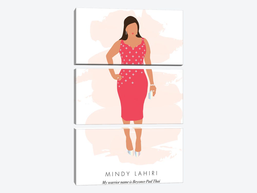 Mindy Lahiri - The Mindy Project by Nicole Basque 3-piece Canvas Wall Art