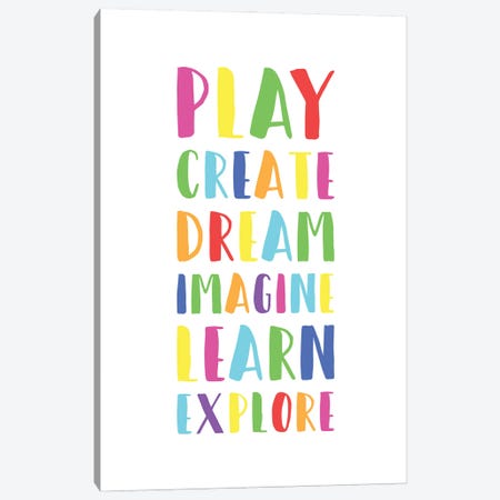 Bright Play Create Learn Canvas Print #NBQ18} by Nicole Basque Canvas Art Print