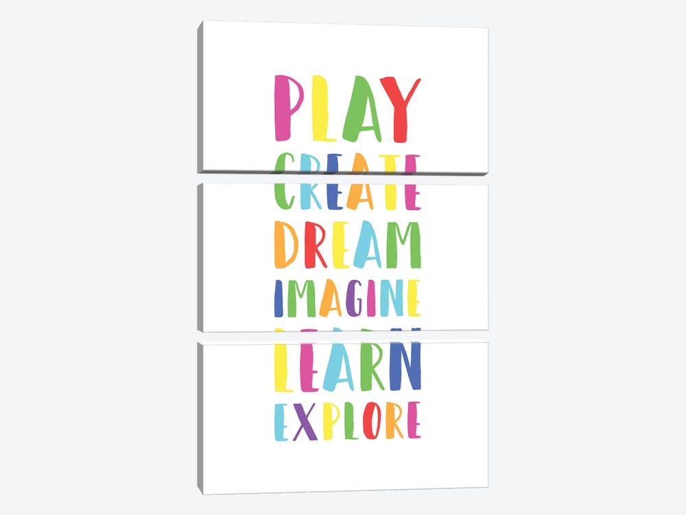 Bright Play Create Learn by Nicole Basque 3-piece Canvas Artwork