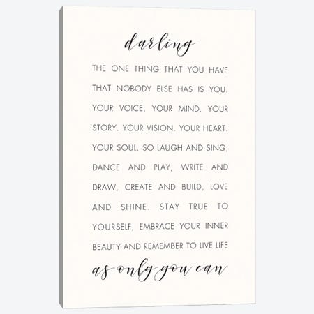 Darling Only You Canvas Print #NBQ27} by Nicole Basque Canvas Art Print