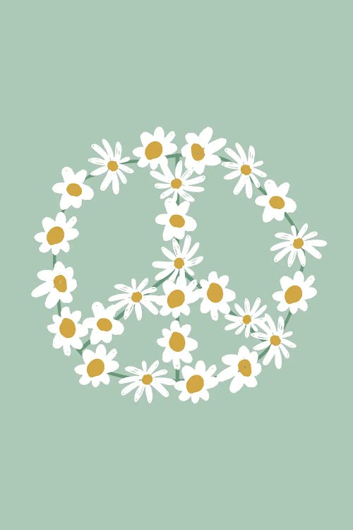 Green Daisy Peace Sign