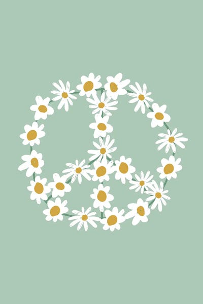 Daisies: Green Daisy Peace Sign by Nicole Basque