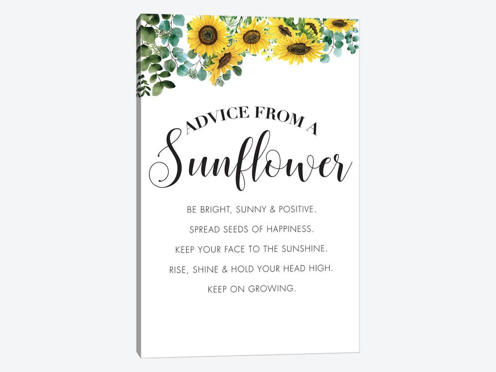 Advice From A Sunflower by Nicole Basque 1-piece Art Print