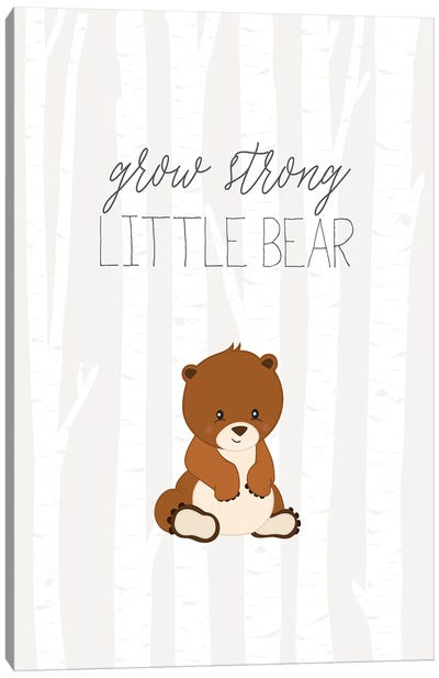 Little Bear Canvas Art Print - Brown Bear Art