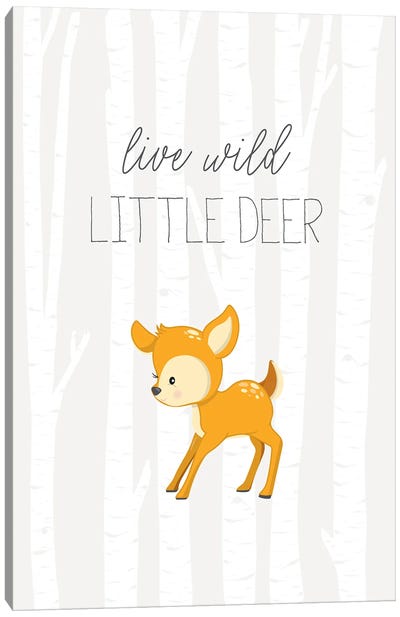 Little Deer Canvas Art Print - Minimalist Nursery
