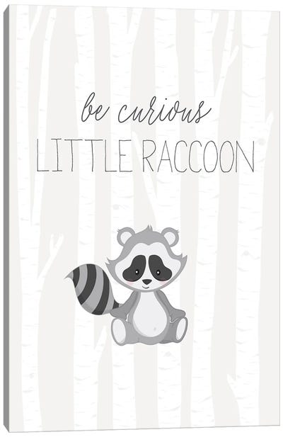Little Raccoon Canvas Art Print - Minimalist Nursery