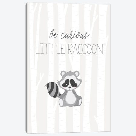 Little Raccoon Canvas Print #NBQ66} by Nicole Basque Art Print