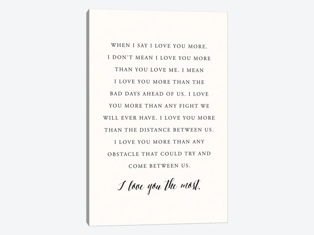 Love You Most by Nicole Basque 1-piece Canvas Print