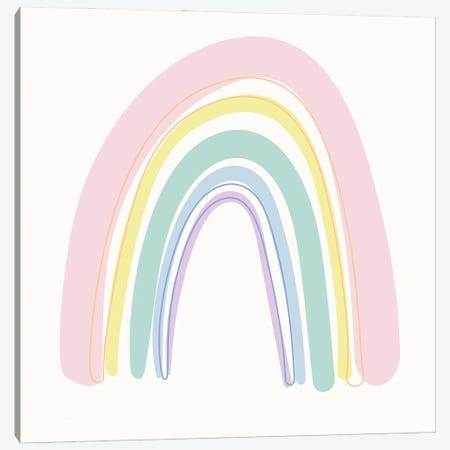 Pastel Boho Rainbow Canvas Print #NBQ78} by Nicole Basque Art Print