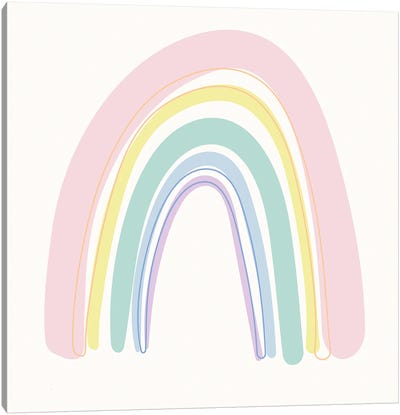Pastel Boho Rainbow Canvas Art Print - Rainbow Art
