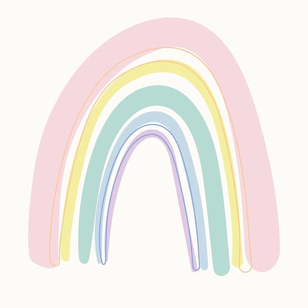 Rainbows: Pastel Boho Rainbow by Nicole Basque