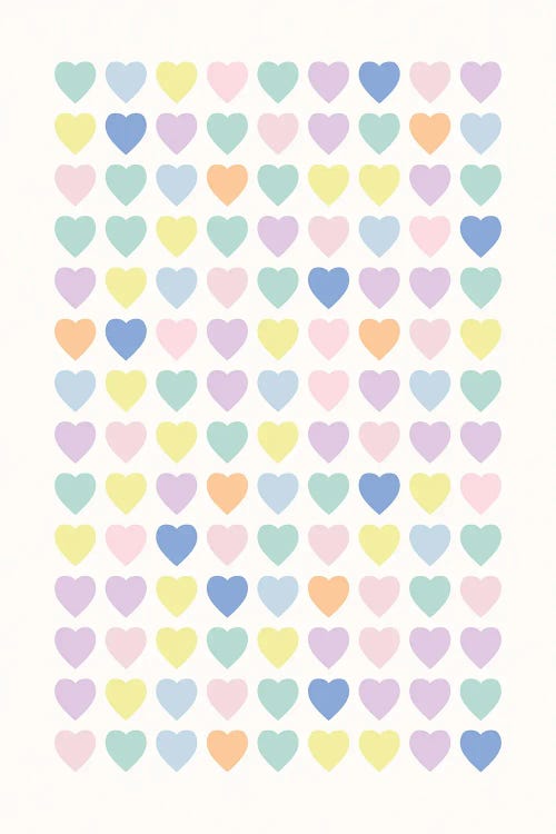 Pastel Hearts by Nicole Basque wall art