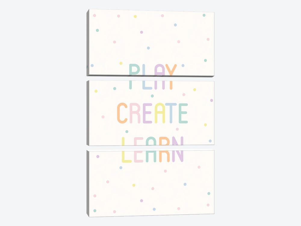 Pastel Play Create Learn by Nicole Basque 3-piece Canvas Artwork