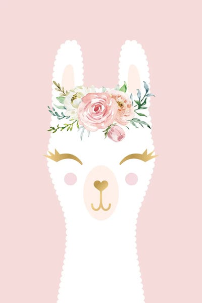 Pink Llama by Nicole Basque canvas print