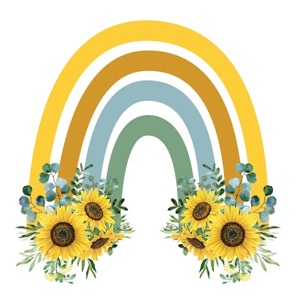 Rainbows: Rainbow Sunflower by Nicole Basque