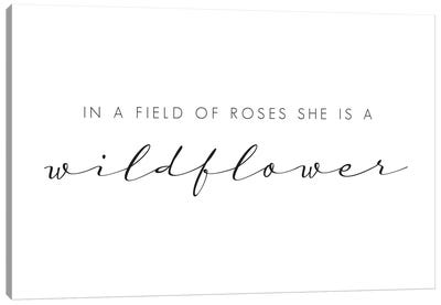 She Is A Wildflower Canvas Art Print - Uniqueness Art