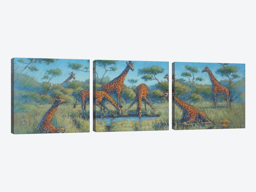 Giraffe Family by Natalie Ayas 3-piece Art Print