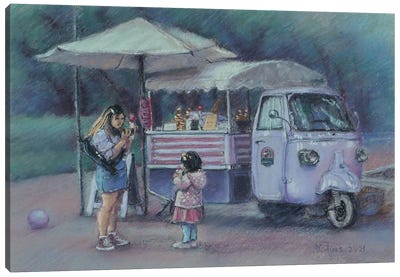 Ice Cream Bus Canvas Art Print - Ice Cream & Popsicle Art