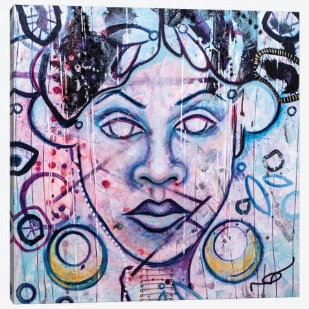 Black Queen Canvas Print #NCC26} by Nicole Collie Canvas Artwork