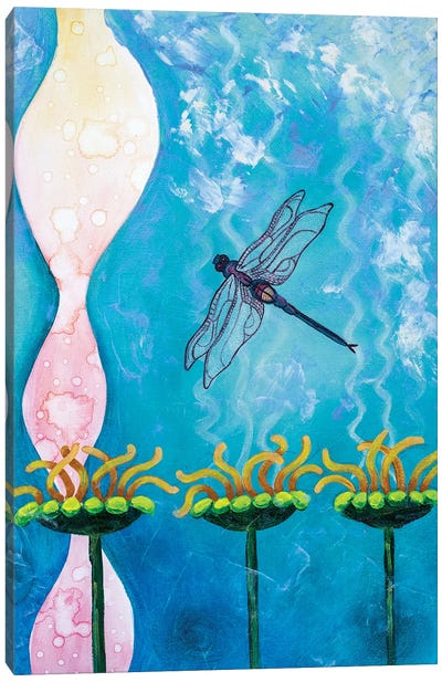 With Life Is Growth Canvas Art Print - Dragonfly Art