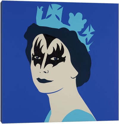 Kissed Blue Canvas Art Print - Queen Elizabeth II
