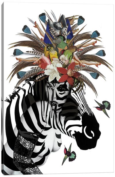 Animal Attraction Betty II Canvas Art Print - Zebra Art
