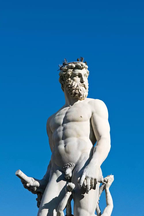 Neptune Figure, Fountain Of Neptune, Piazza della Signoria, Florence, Tuscany Region, Italy