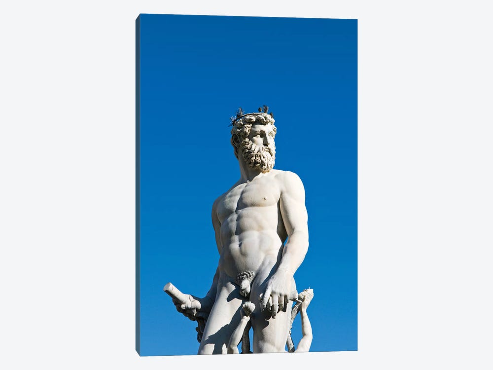 Neptune Figure, Fountain Of Neptune, Piazza della Signoria, Florence, Tuscany Region, Italy by Nico Tondini 1-piece Canvas Art