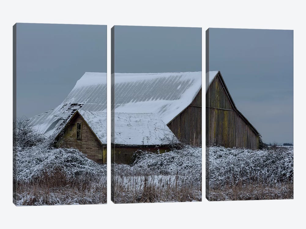 Winter Barn by Nancy Crowell 3-piece Canvas Print