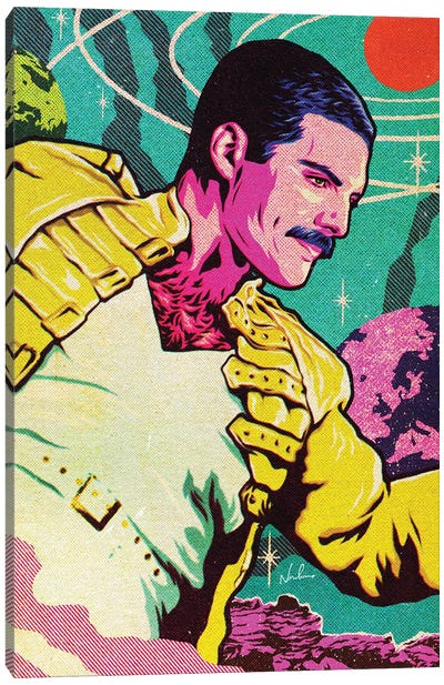 Galactic Freddie Canvas Art Print - Freddie Mercury