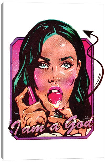 I Am A God Canvas Art Print - Megan Fox