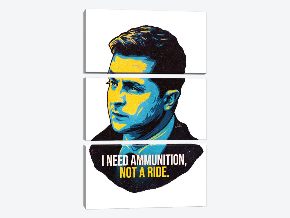 I Need Ammunition, Not A Ride by Nordacious 3-piece Canvas Art Print