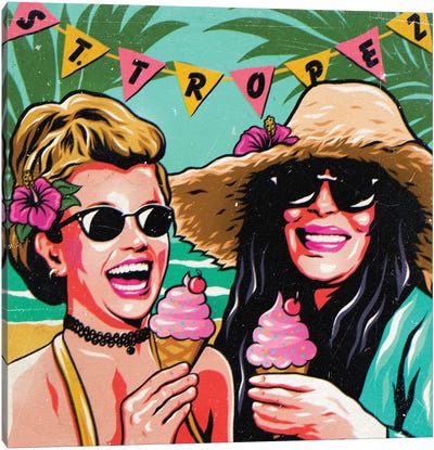 Ice Cream In St Tropez Canvas Art Print - Cher