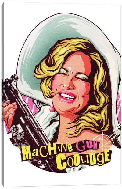 Machine Gun Coolidge Canvas Art Print - Sitcoms & Comedy TV Show Art