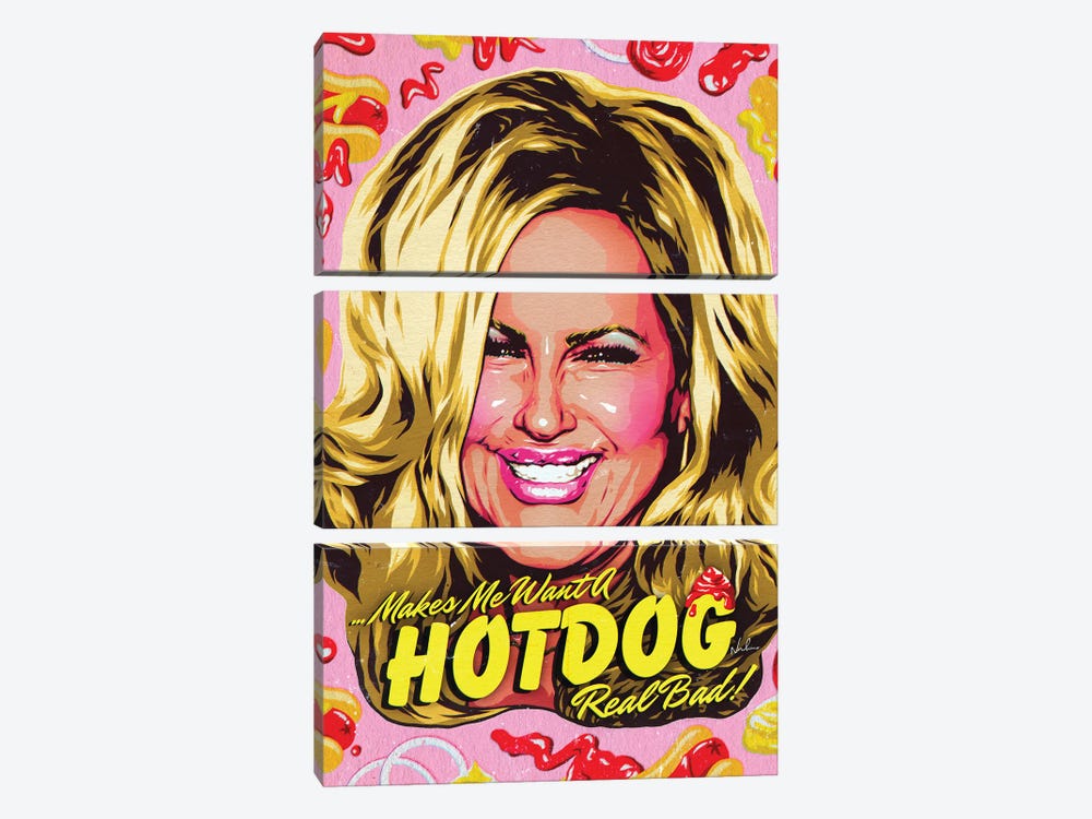 Makes Me Want A Hot Dog Real Bad by Nordacious 3-piece Canvas Print