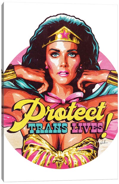 Protect Trans Lives Canvas Art Print - Justice League