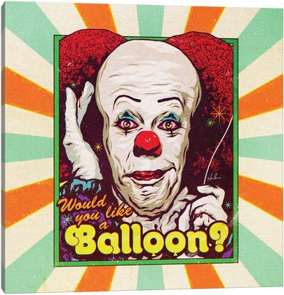 Would You Like A Balloon Canvas Art Print - Pennywise