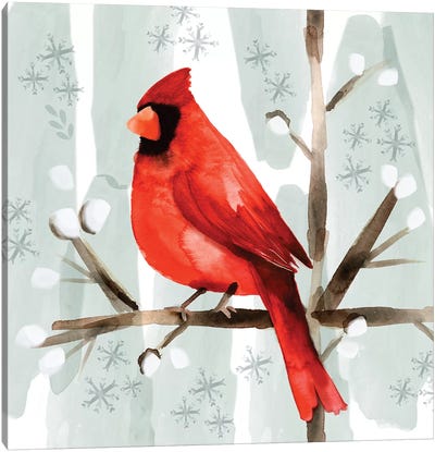 Christmas Hinterland I - Cardinal Canvas Art Print - Noonday Design
