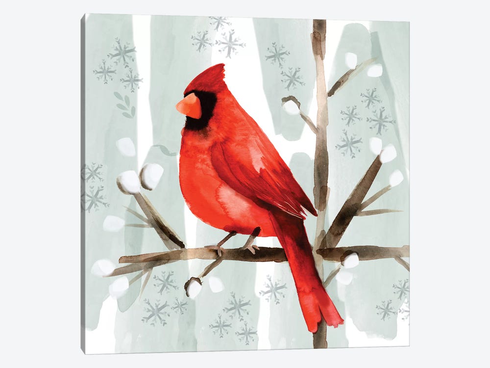Christmas Hinterland I - Cardinal by Noonday Design 1-piece Canvas Art Print