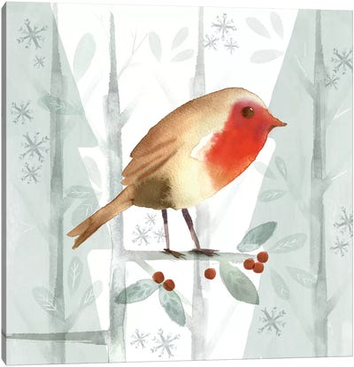 Christmas Hinterland III - Robin Canvas Art Print - Noonday Design