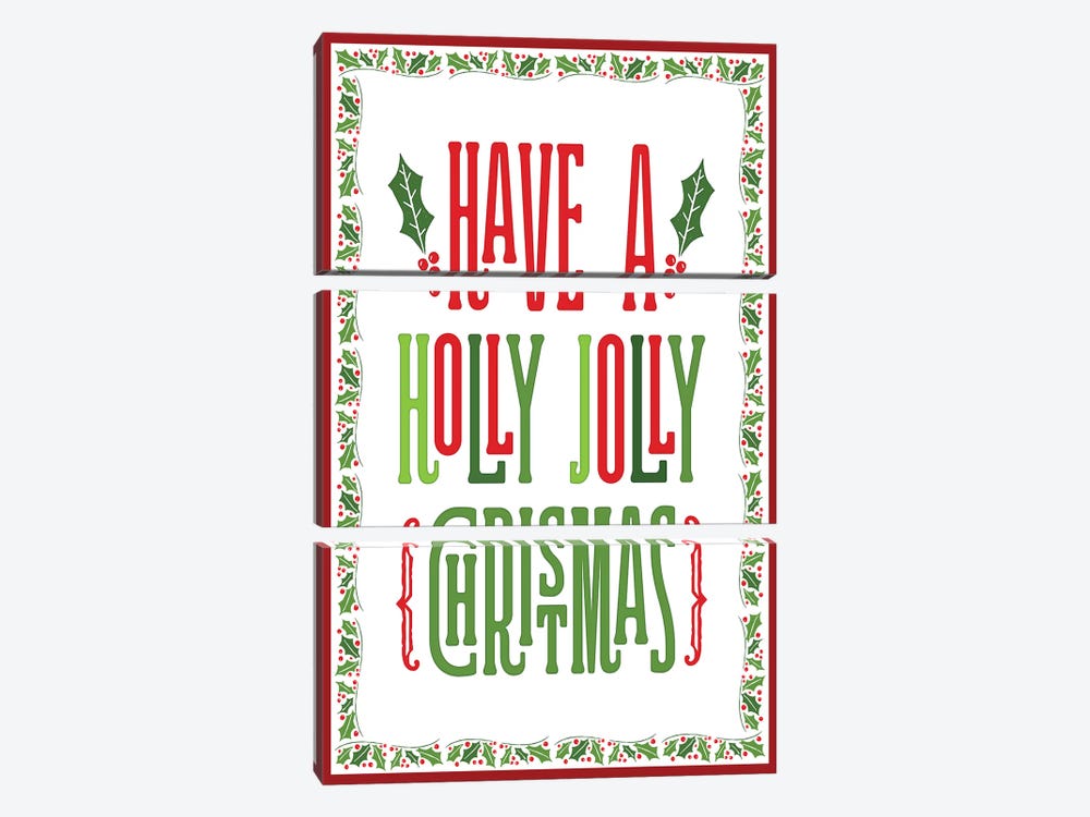 Colorful Christmas with border I by Noonday Design 3-piece Canvas Art Print