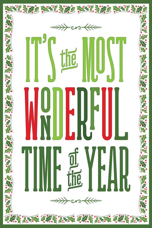 Colorful Christmas with border IV by Noonday Design wall art