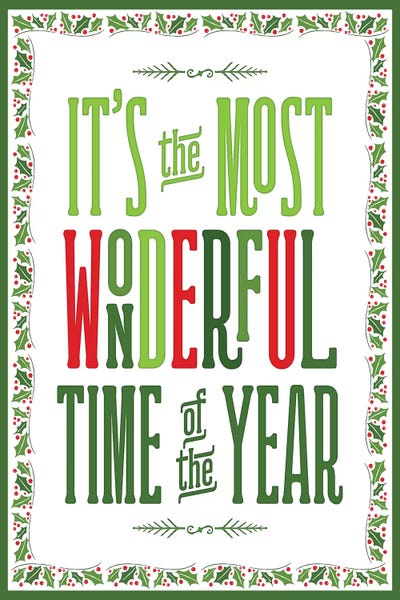 Christmas Signs & Sentiments: Colorful Christmas with border IV by Noonday Design