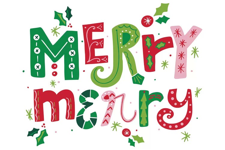 Festive Lettering - Merry Merry by Noonday Design wall art