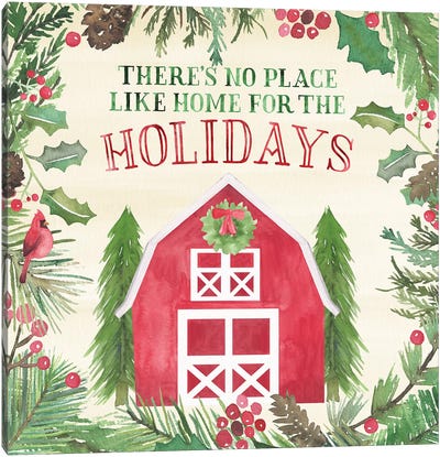 New England Christmas I Canvas Art Print - Home for the Holidays