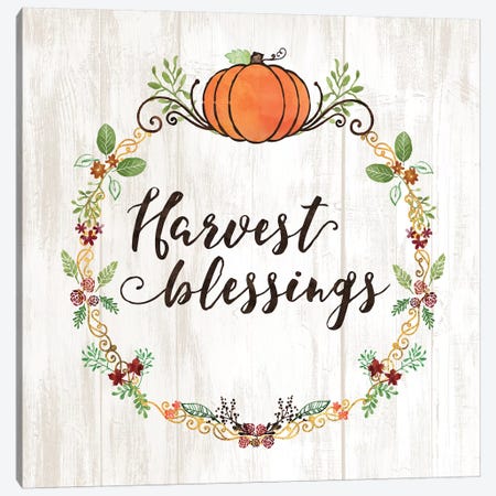 Pumpkin Spice Harvest Blessings Canvas Print #NDD136} by Noonday Design Canvas Print