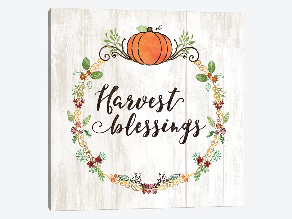 Pumpkin Spice Harvest Blessings by Noonday Design 1-piece Canvas Artwork