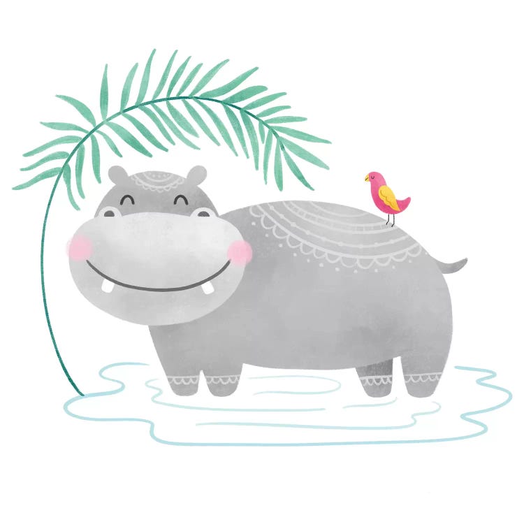 Playful Pals- Hippo by Noonday Design wall art