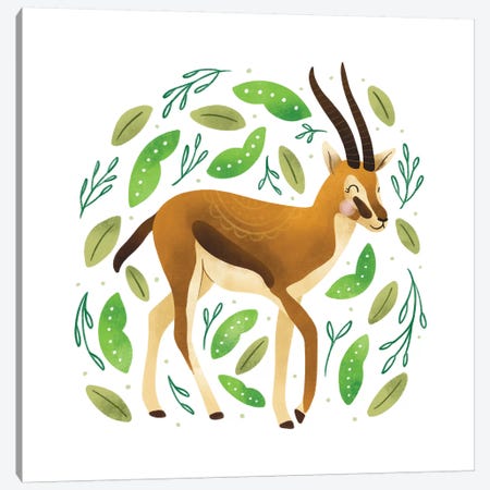 Safari Cuties Gazelle Canvas Print #NDD146} by Noonday Design Canvas Wall Art