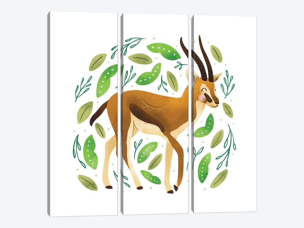 Safari Cuties Gazelle by Noonday Design 3-piece Canvas Print